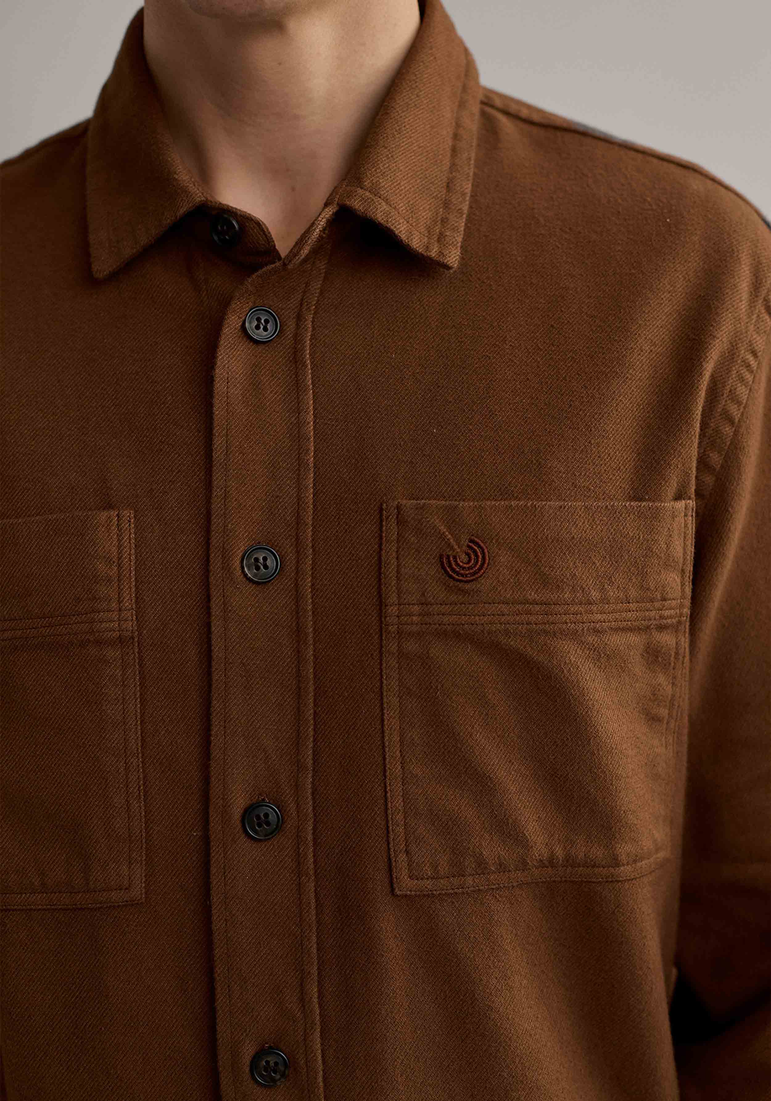 Twothirds Flanellhemd Taylor Brown Sand