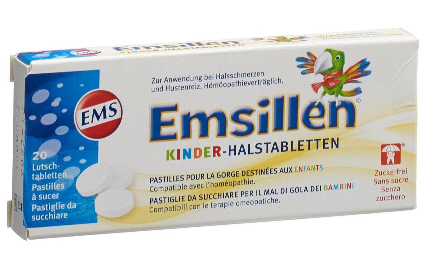Kinder Halstabletten 20 StückLutschtabletten zuckerfrei bei Halsschmerzen und Reizhusten