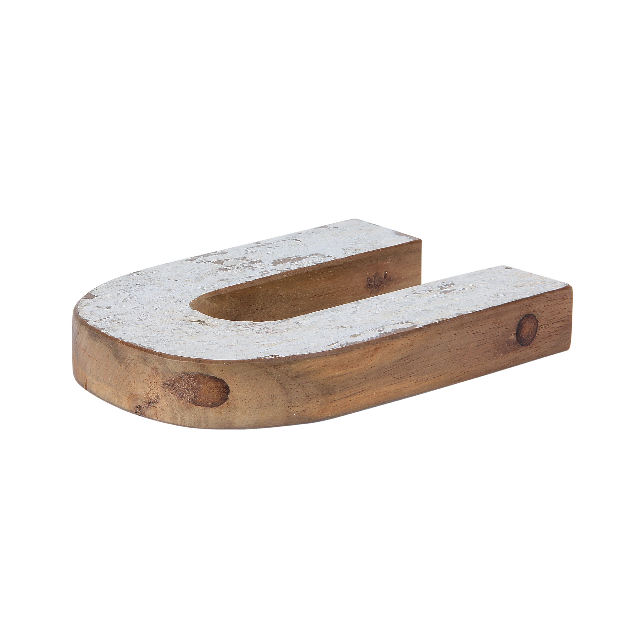 Holzbuchstabe 'U', mehrfarbig, T 2,5 cm, B 13 cm, H 19 cm von fischer's lagerhaus