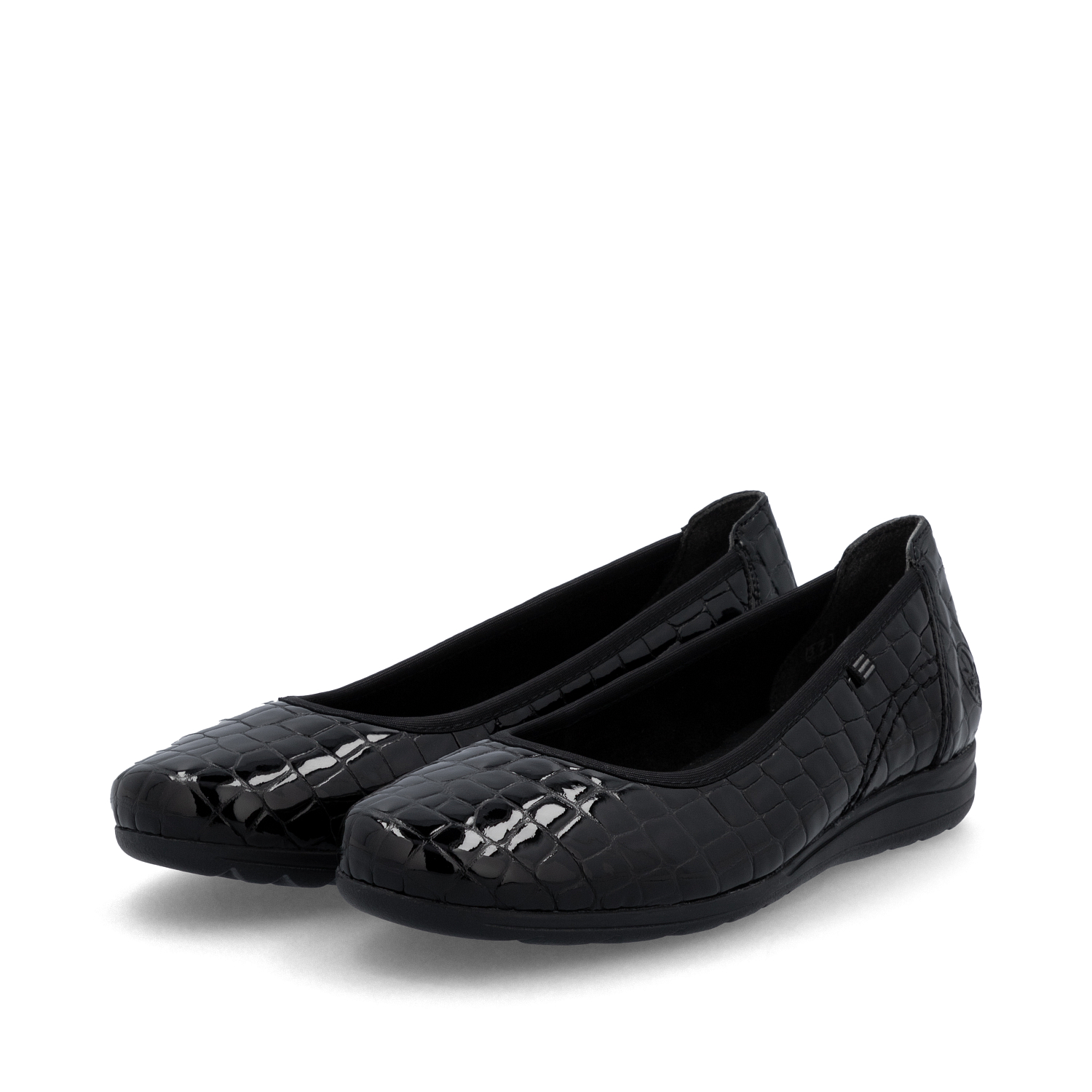 Rieker Black Croc Patent Ballerina