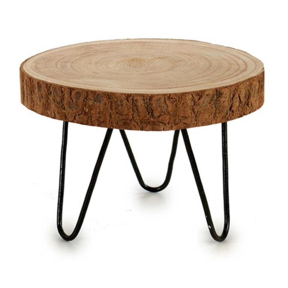 Giftdeco Bijzettafel - hout - rond - 20 cm