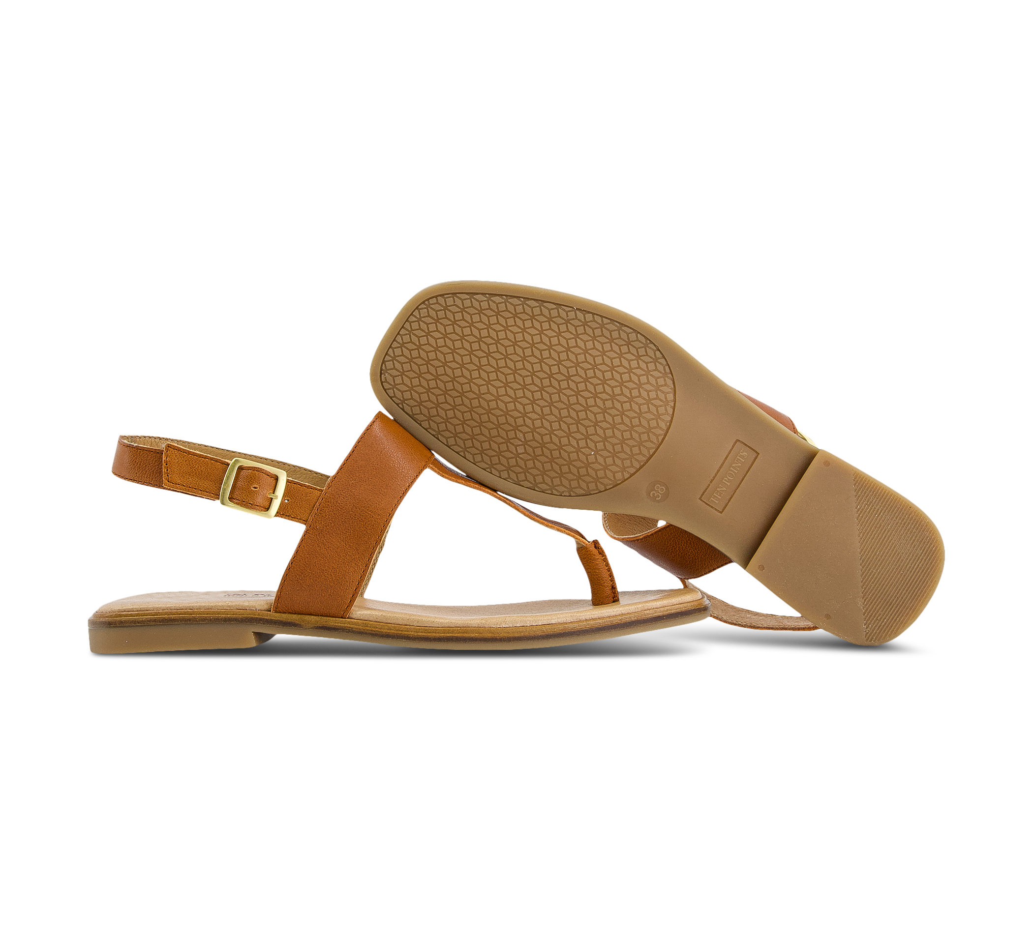 Ten Points Olivia - Riemchensandalen braun