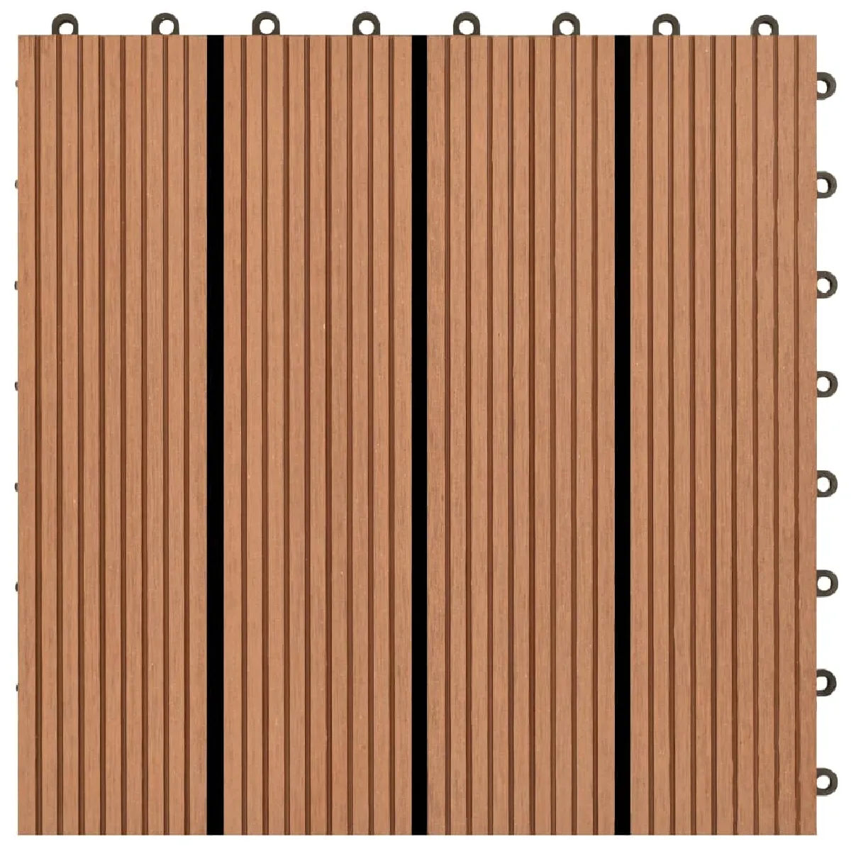 vidaXL Carreaux de terrasse WPC 1 m² Marron