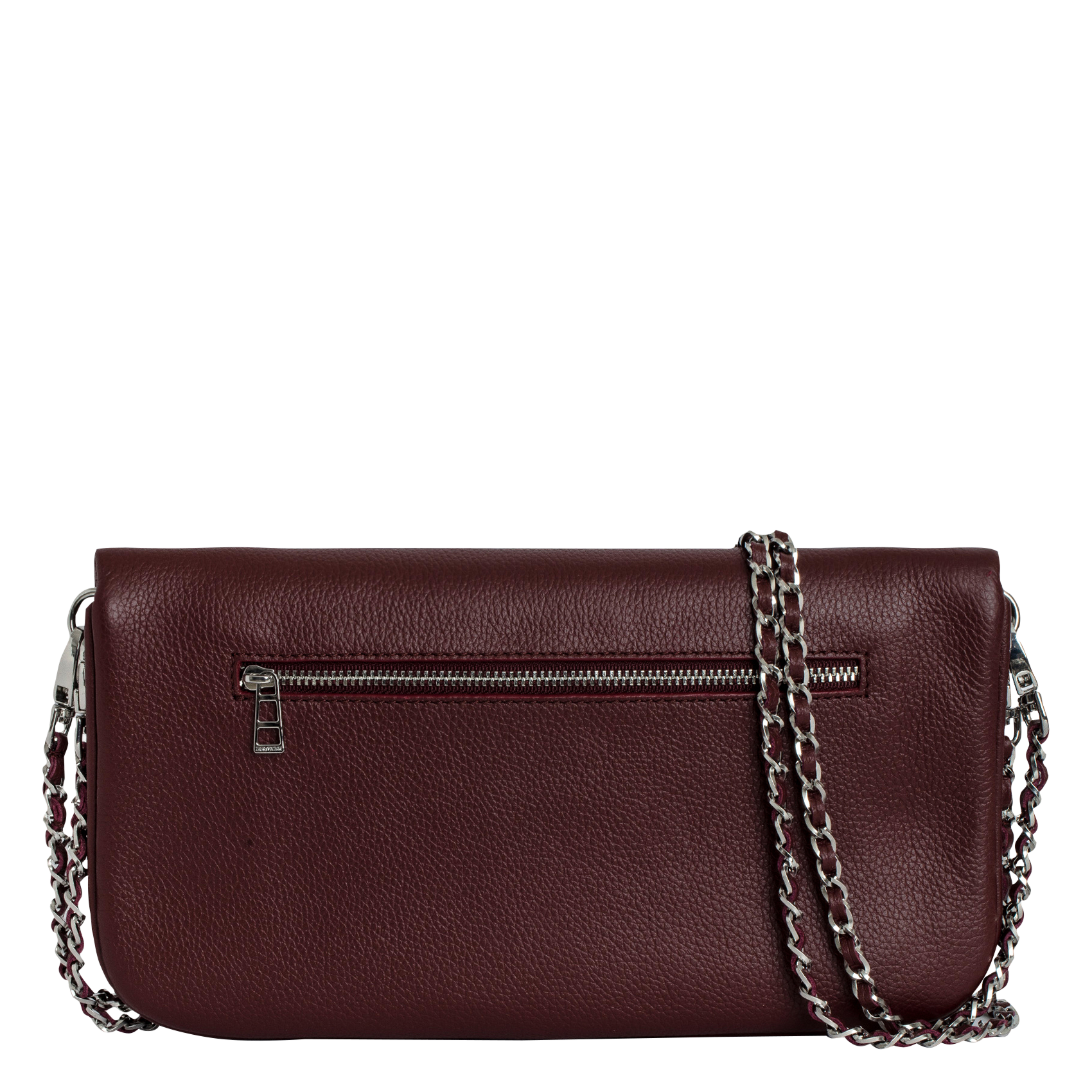 ROCK - Pochette en cuir chaînes en métal | Rouge