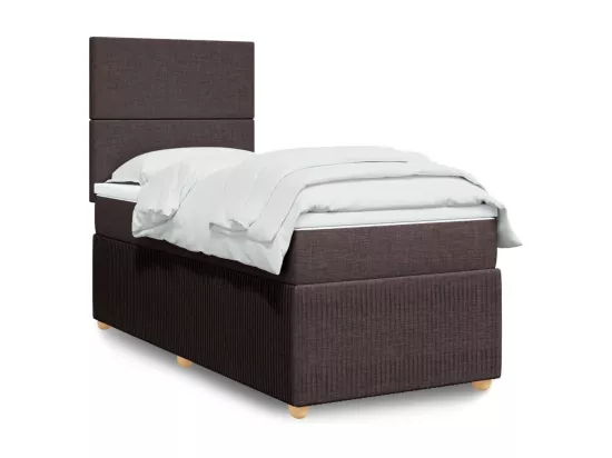 Sommier à lattes de lit avec matelas Marron foncé 90x190 cm