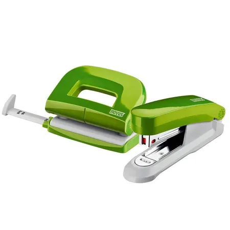 Novus Schreibtisch-Accessoire Set fresh Hefter E15 Locher E210 grün glänzend