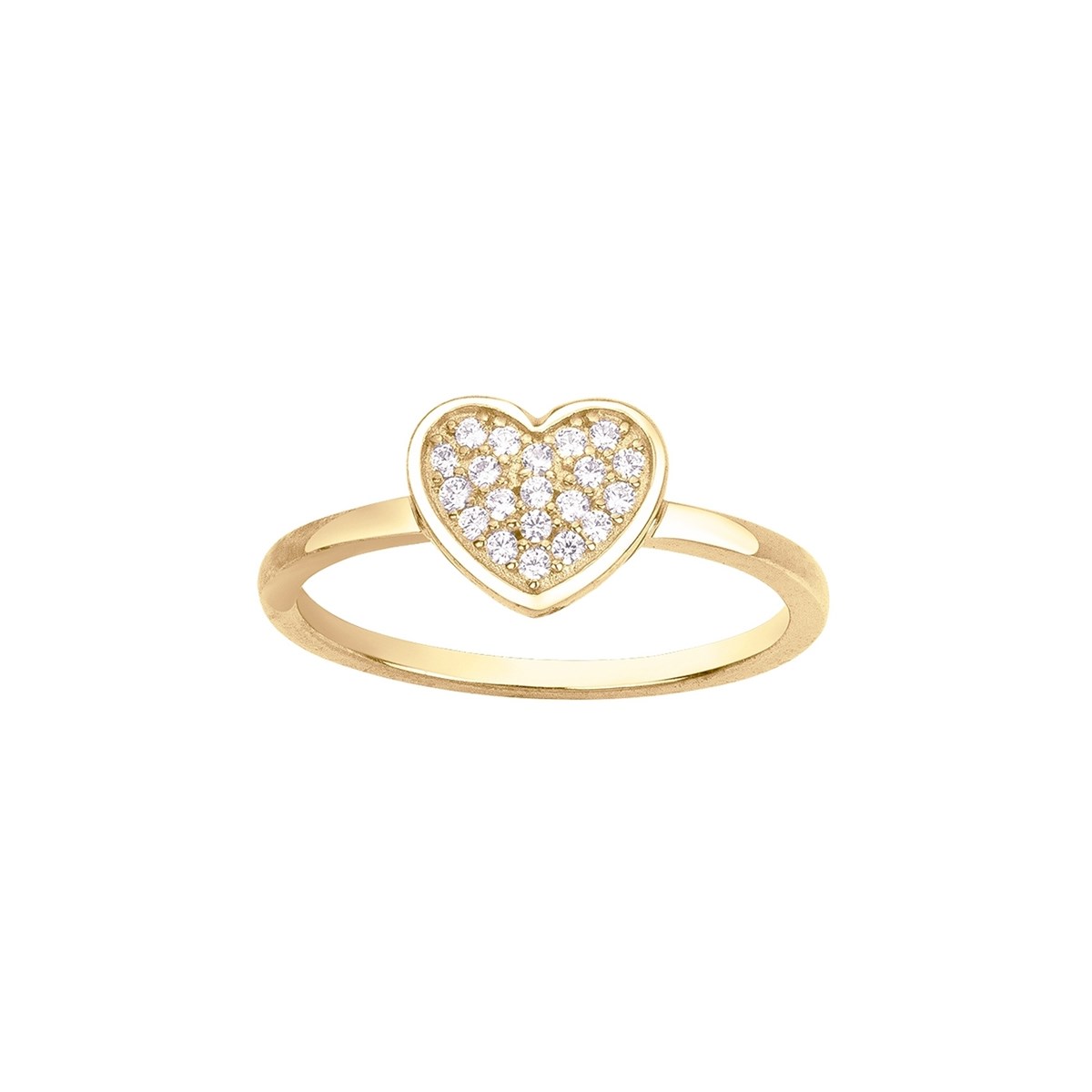 Bague en Plaqué Or avec oxyde de zirconium blanc