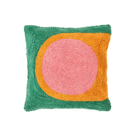 Villa Collection Styles Pude, Grøn/ Orange/ Rosa, 45x45 cm