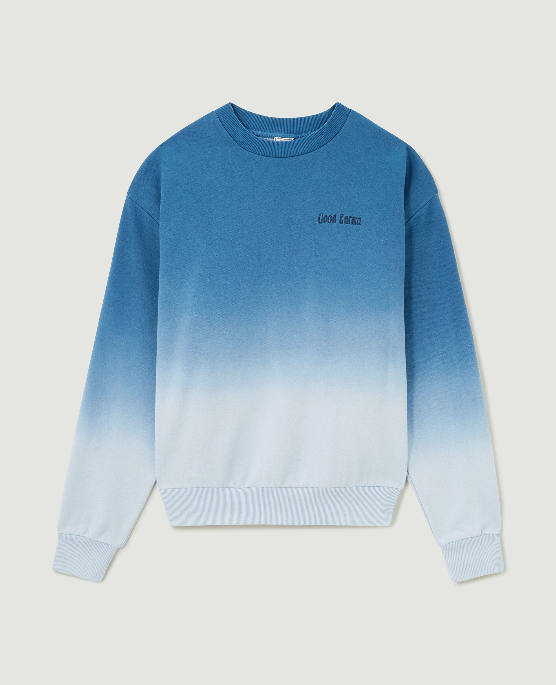 Sweat oversize dégradé et brodé - Bleu