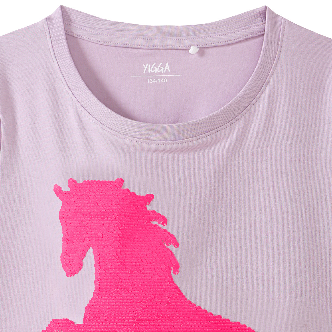 Yigga Mädchen T-Shirt mit Wendepailletten helllila