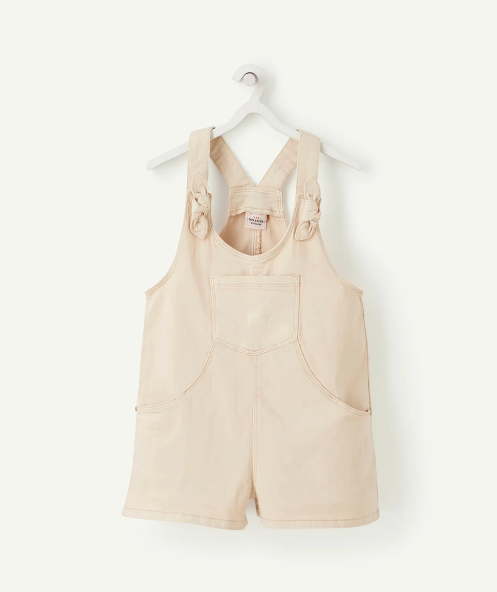 SALOPETTE COURTE EN JEAN FILLE ÉCRUE