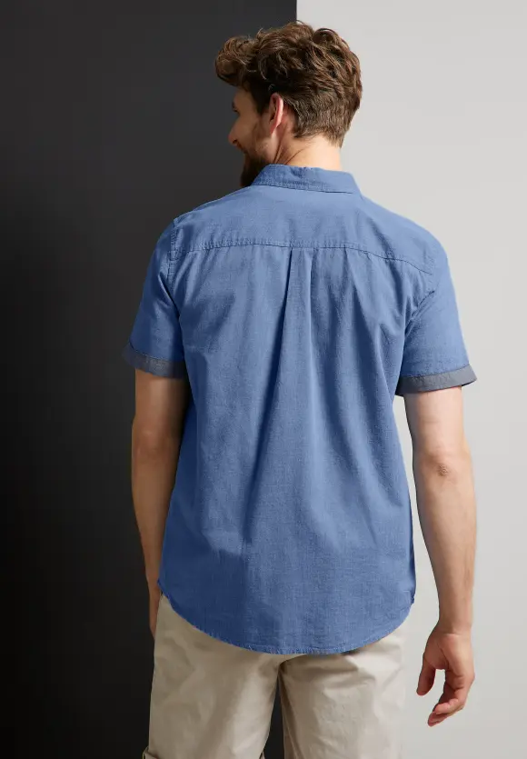 Kurzarm Oxfordhemd - chambray blue