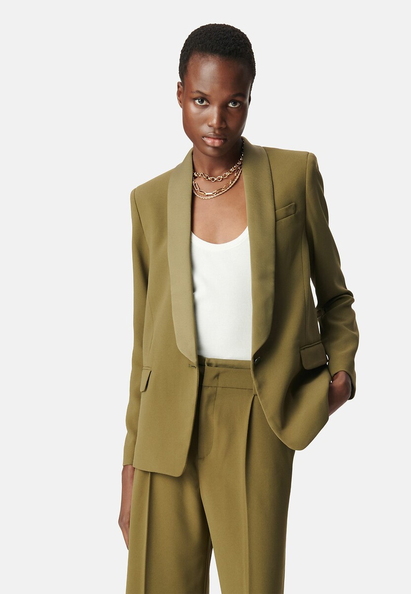 IKKS<br>Blazer de manga comprida em crepe com cetim