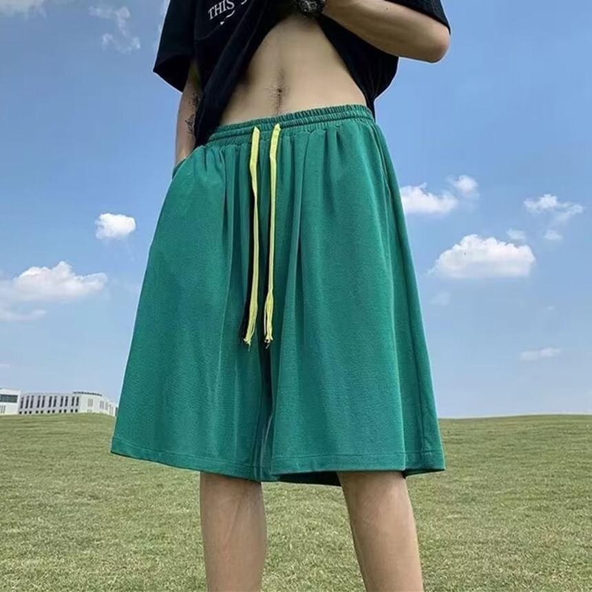 Jozev - Effen shorts met trekkoordtaille