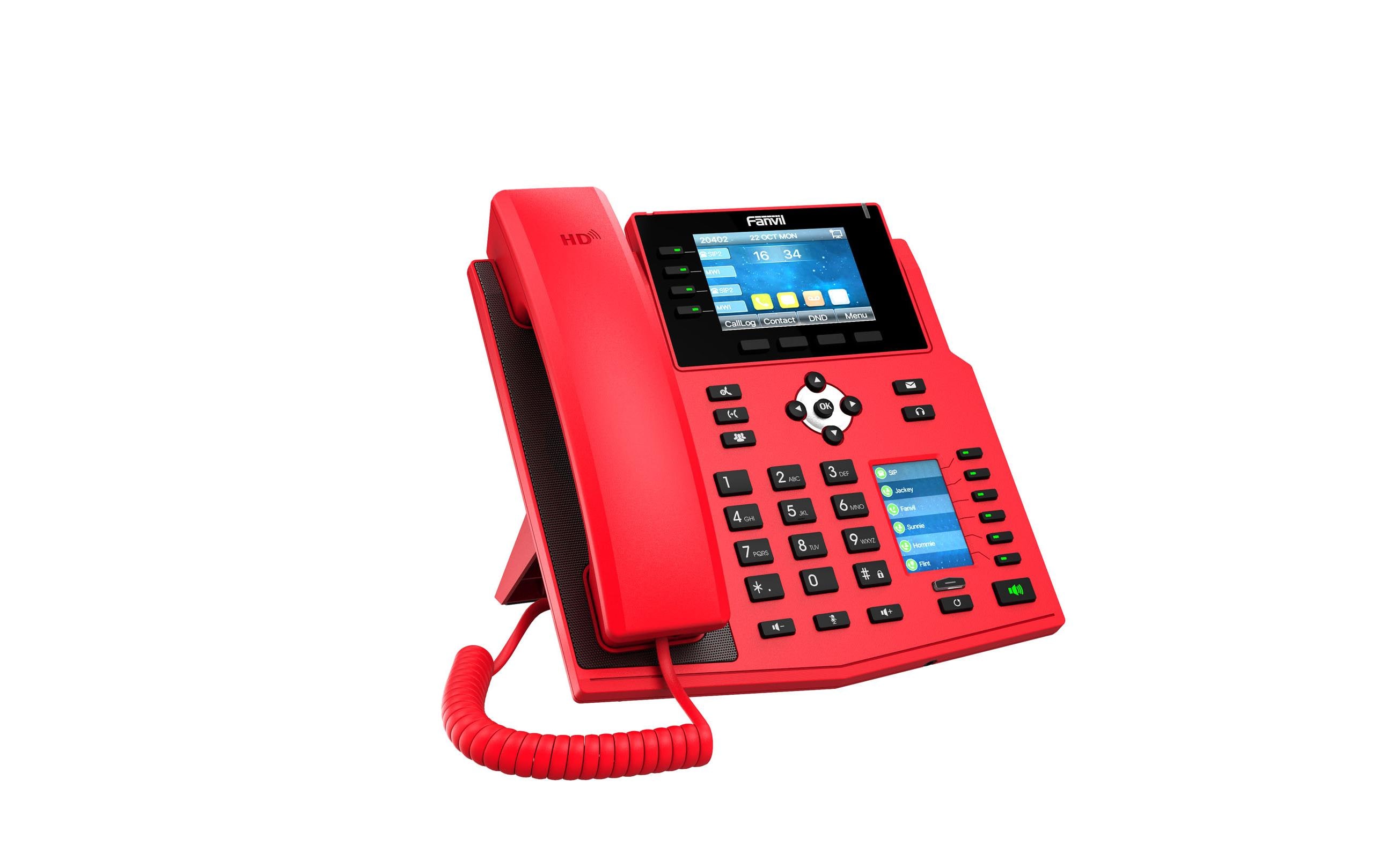 Tischtelefon X5U-R Rot<br>X5U-R Spezielles rotes IP-Telefon