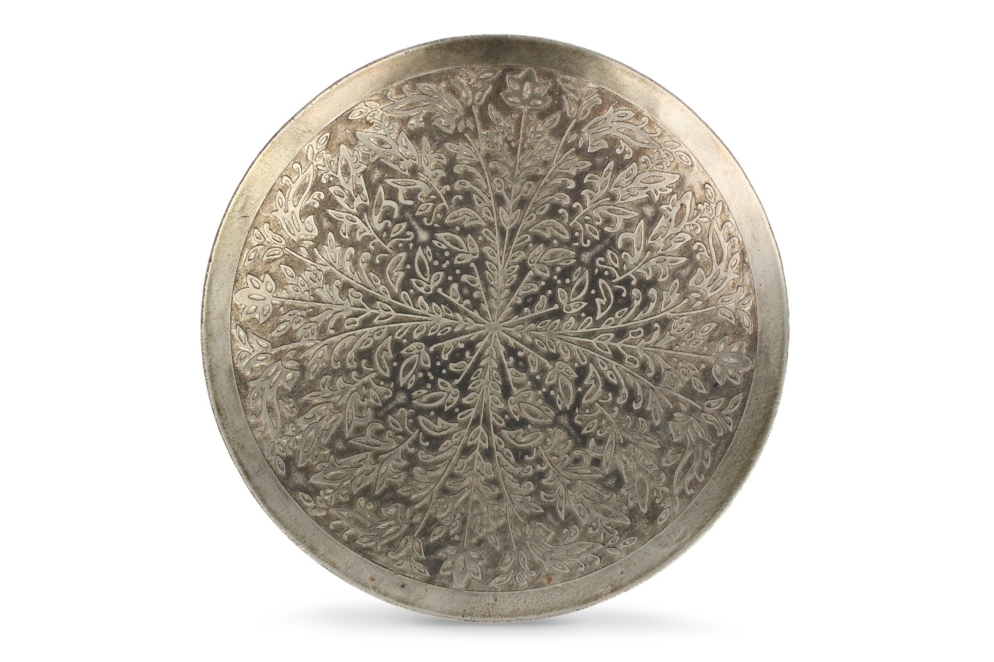 Teller rund mit Standfüßen, silber, H 6 cm, Ø 15 cm von fischer's lagerhaus