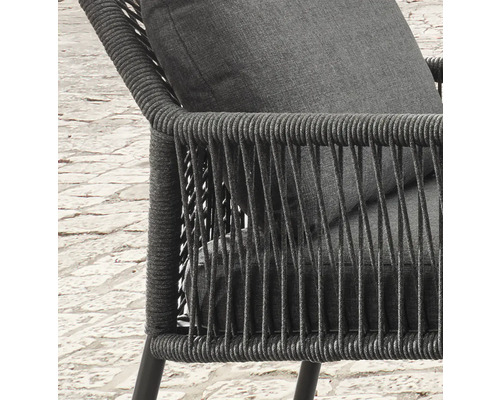 Destiny GENUA 4-zits tuinmeubel loungeset bestaande uit: tweezitsbank, twee fauteuils, twee tafels, kunststof/stof, antraciet