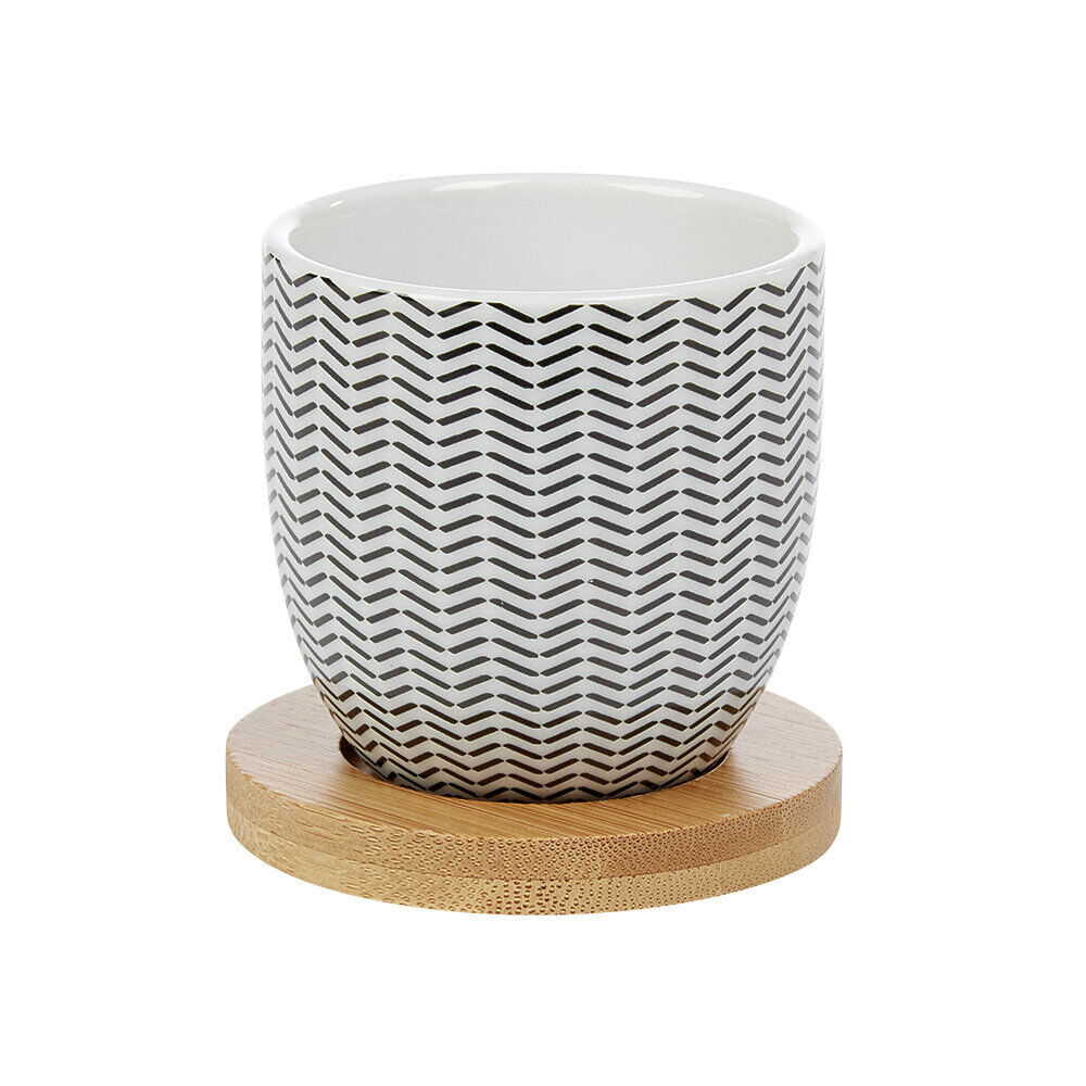 Gobelet à expresso avec sous tasse en bambou x4