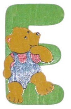 Holzbuchstabe E Bär-Design
