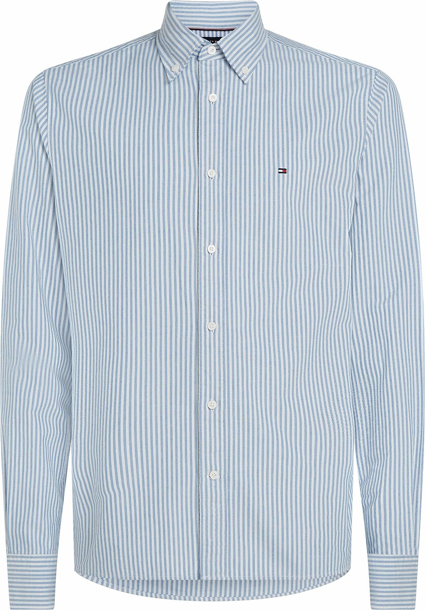 TOMMY HILFIGER<br>Camisa Oxford listrada e reta