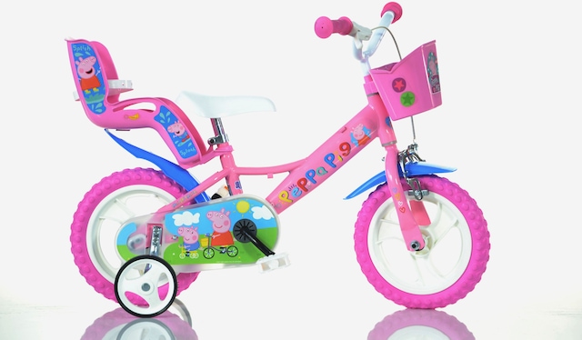 Dino Kinderfahrrad »Peppa Wutz Pig 12 Zoll« 1 Gang mit Stützrädern, Korb und Puppensitz