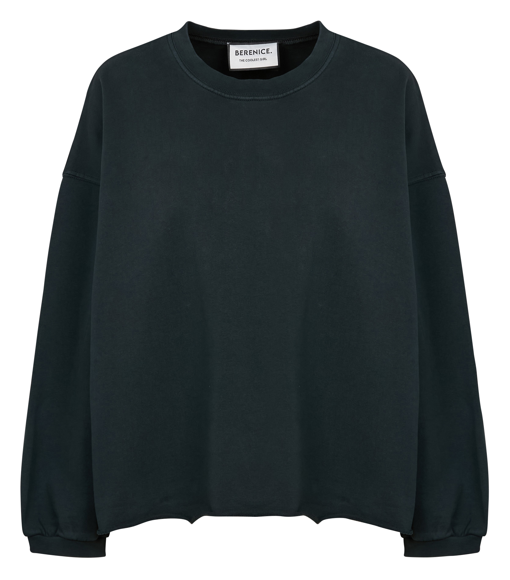 DIANA - Sweat col rond droit en coton | Gris