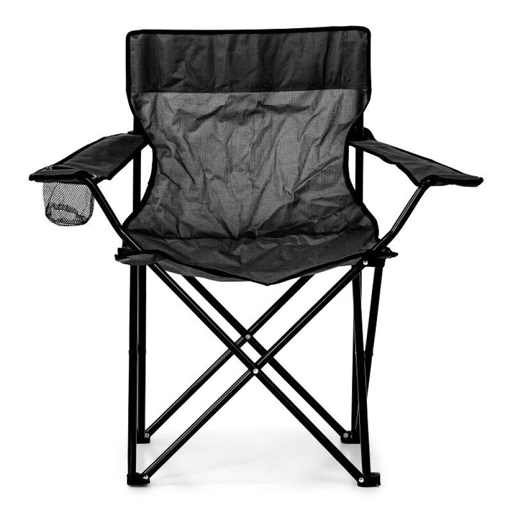 CAMPINGSTOL SUNFUN MED KOPPHOLDER SVART
