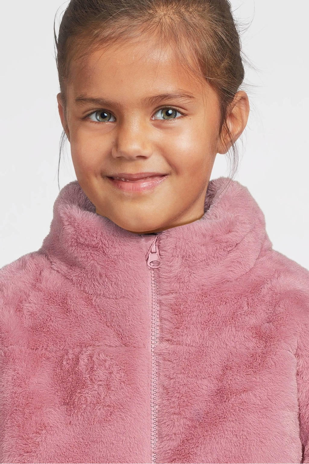 NAME IT gewatteerde imitatiebont winterjas NKFMILA roze