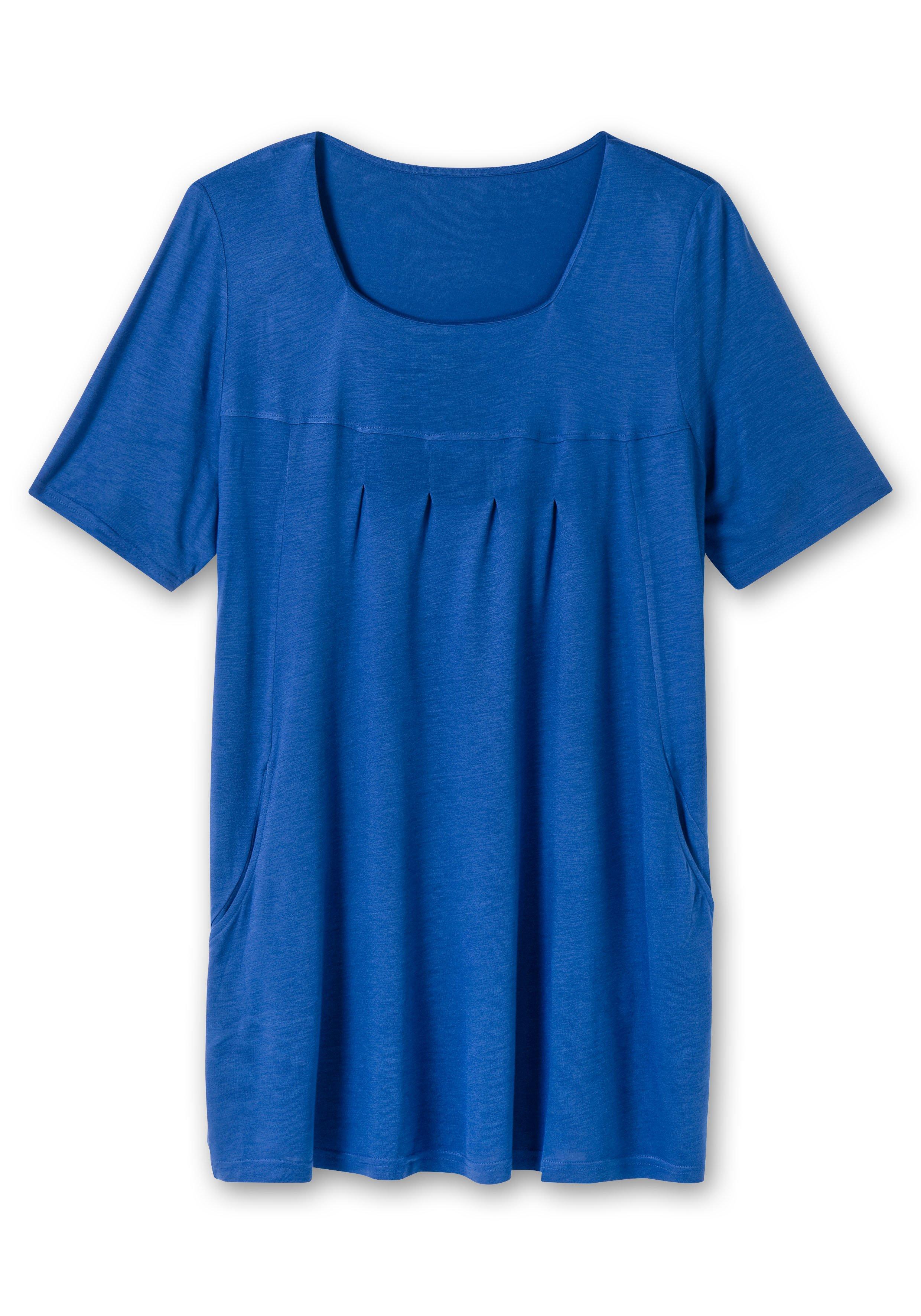Longshirt mit Taschen und Karreeausschnitt