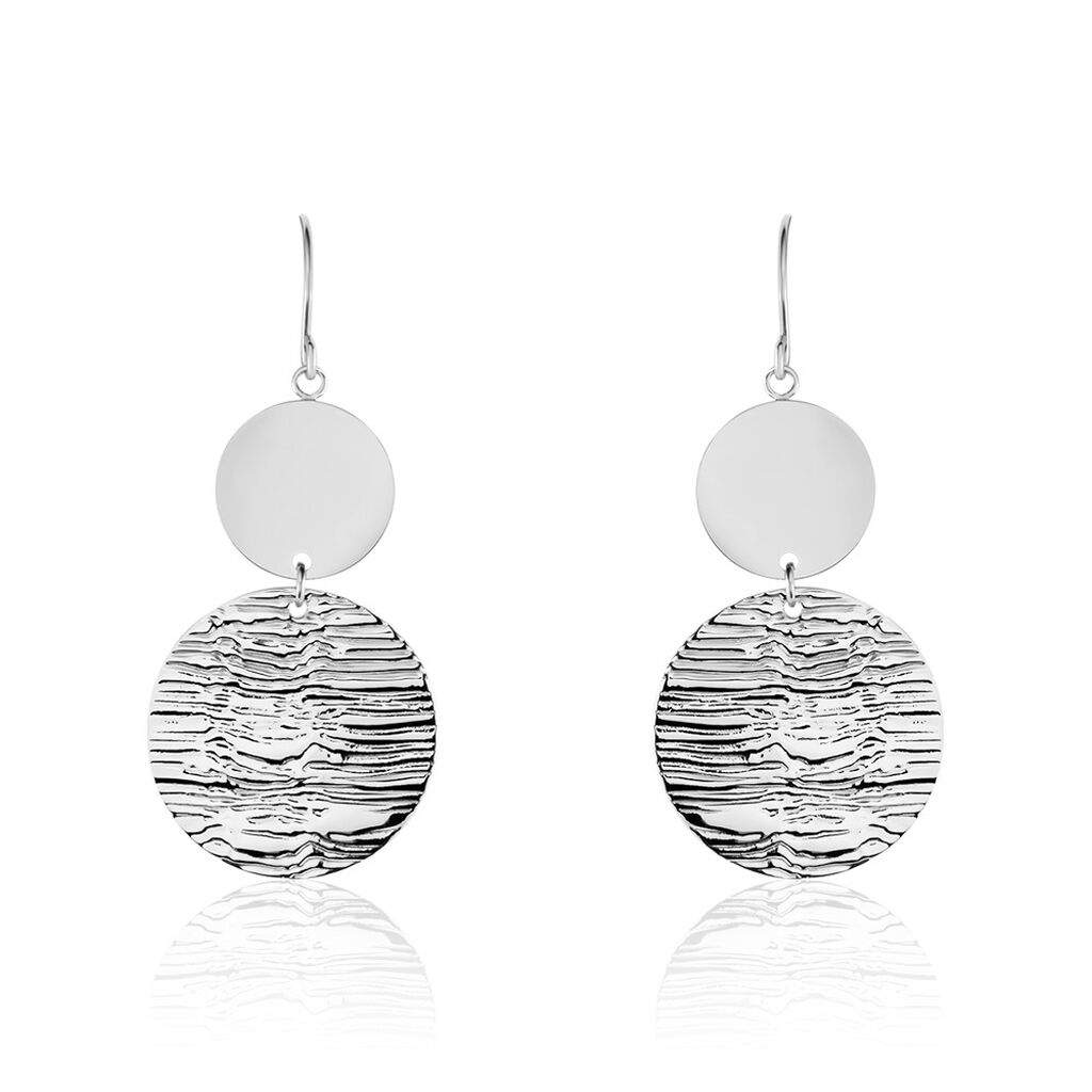 Boucles D'oreilles Pendantes Acier Blanc Stellaire