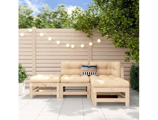 VIDAXL - Salon extérieur Salon de jardin 4 pcs bois massif de pin