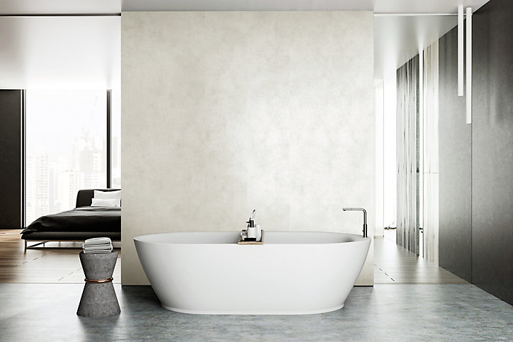 Panneau PVC Ciment gris béton clair 40 x 260 cm Dumawall