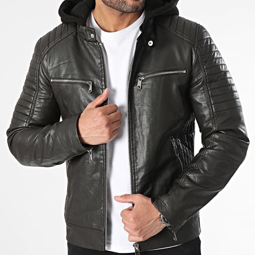 Veste Biker Marron