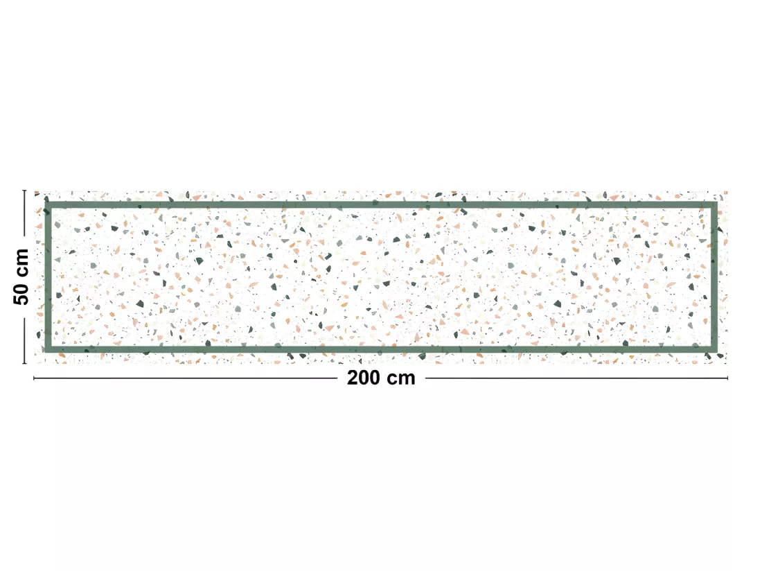 Tapis Vinyle Médium bis l 50xL200cm - Terrazzo Dolce - Vinyle