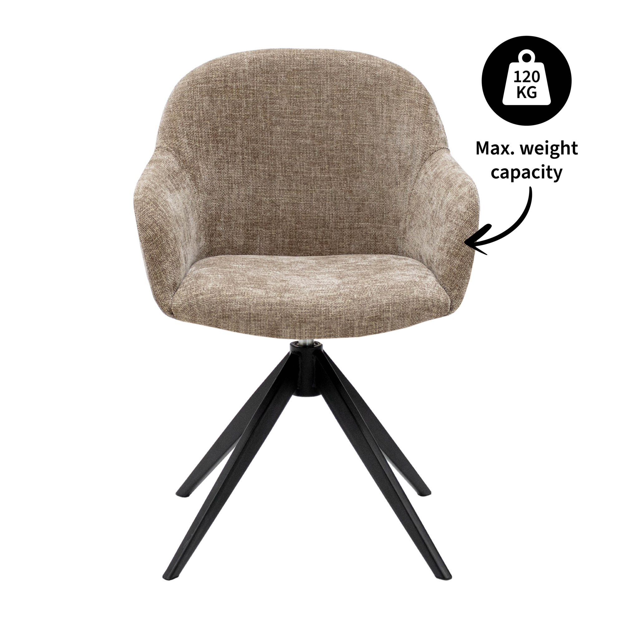 Kick draaistoel Matt - taupe