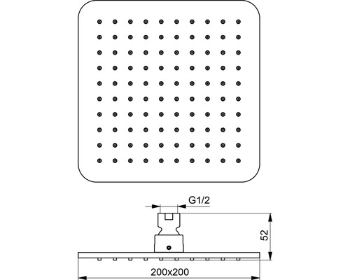 Ideal Standard Idealrain Cube vierkante douchekop 200 x 200 mm zijdezwart B0024XG