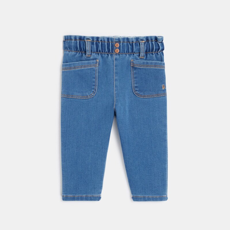 Jean taille paperbag bleu bébé fille Bleu