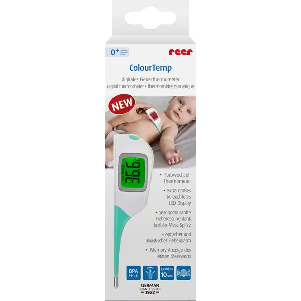 digitales Fieberthermometer ColourTemp mint / weiß