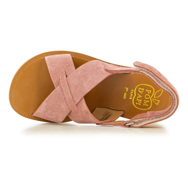 Pom d'Api Sandales Plagette Cross | Vieux Rose