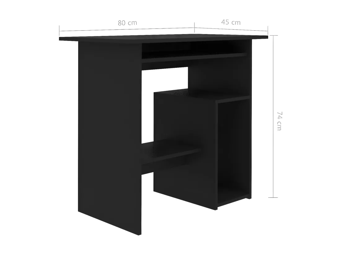 Bureau Noir 80 x 45 x 74 cm Aggloméré