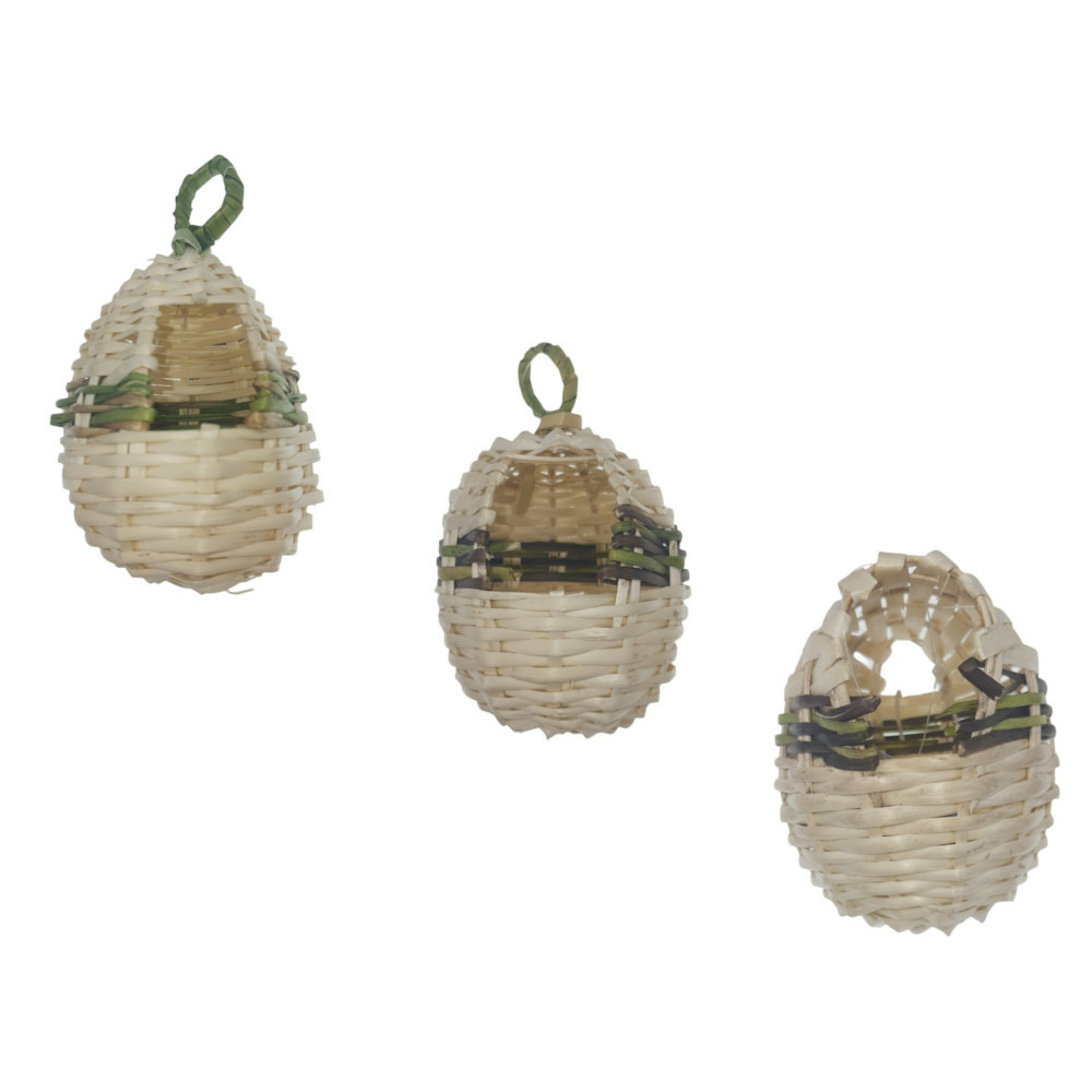 3 nids en osier pour oiseaux exotiques, pour oiseaux