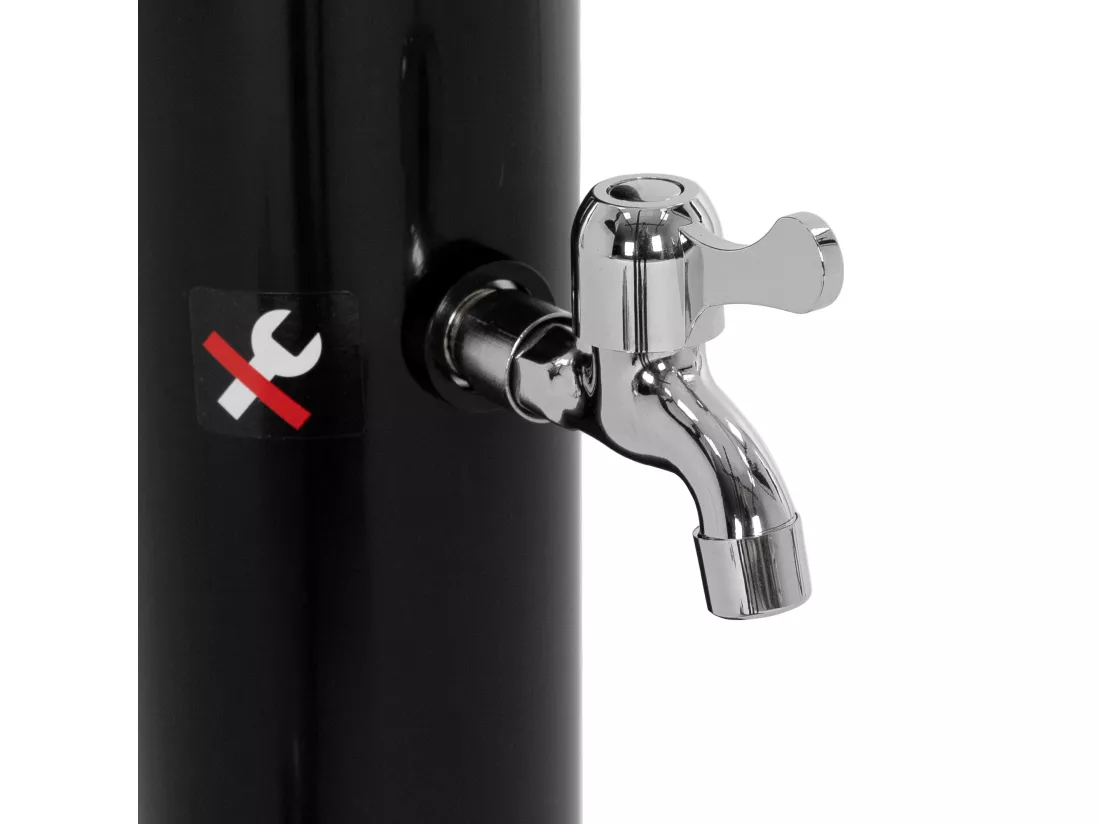 Douche solaire d'extérieur avec douche à pied et pomme de douche noir 20 litres