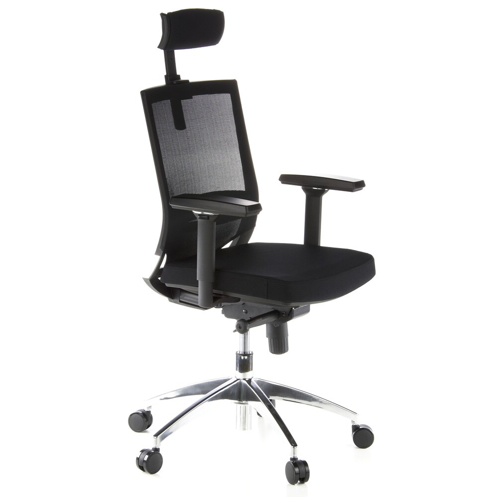 Profi Bürostuhl PORTO MAX Stoff/Netzstoff mit Armlehnen (höhenverstellbar) hjh OFFICE