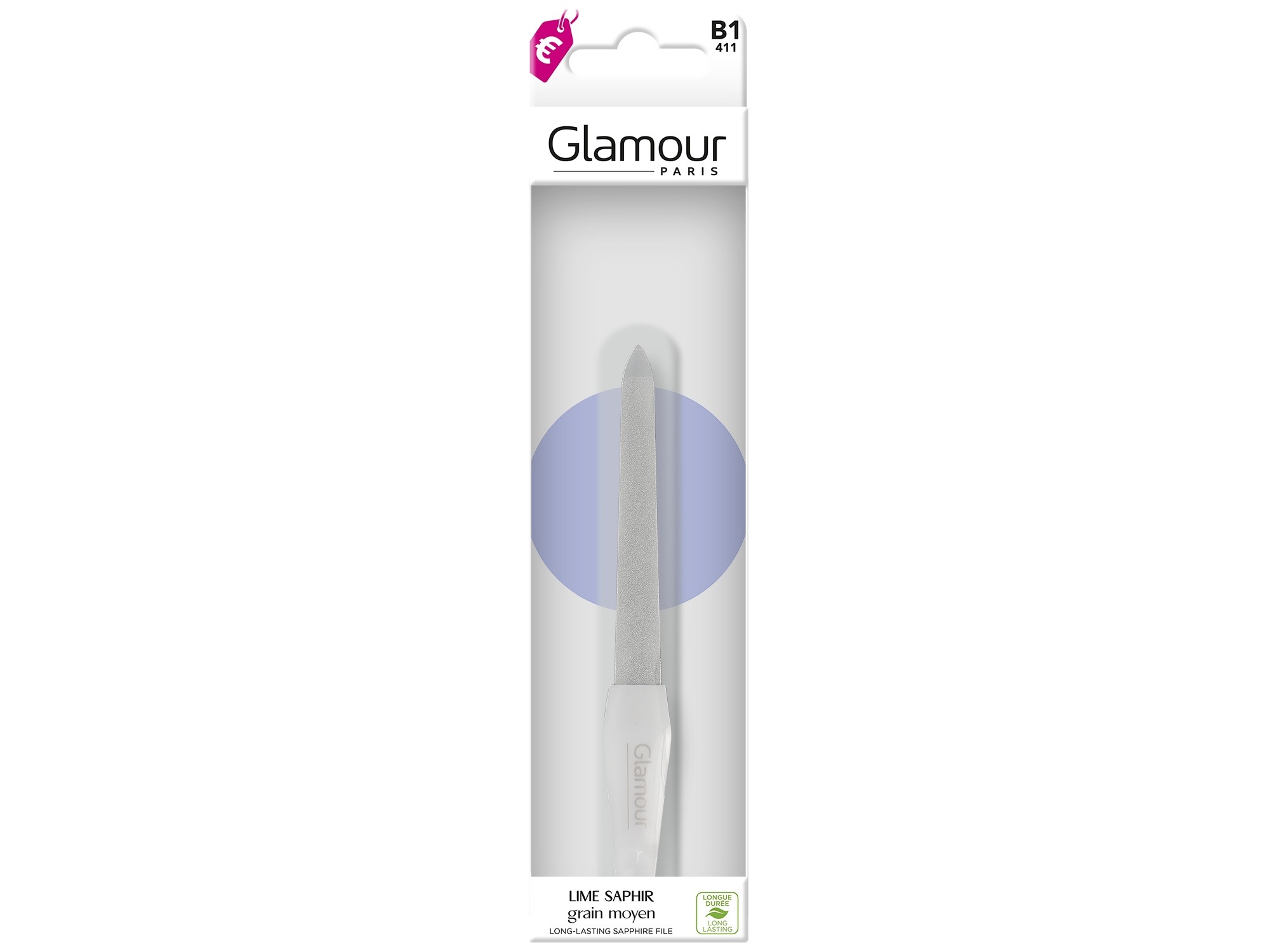 LIMA DE UNHAS SAFIRA PEQUENA C/TAMPA PROTETORA GLAMOUR INSTITUT UN