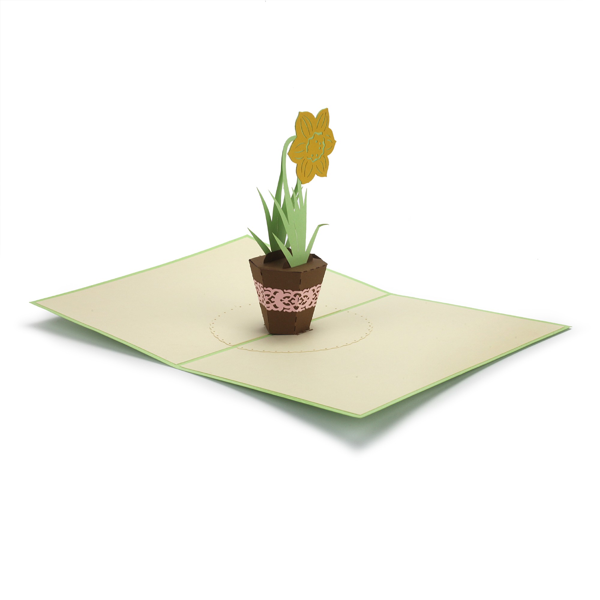 Pop-Up Karte 'Topfblume', gelb, L 18 cm, B 13 cm günstig bestellen