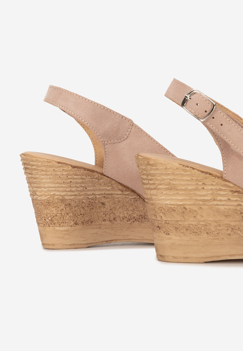 Sandales à plateforme en cuir roses Anelka