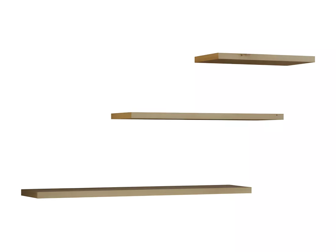 NOBI - Lot de 3 étagères murales - 60/45/30 cm - Etagères livres à suspendre