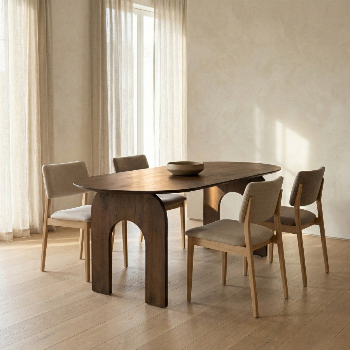 DÃJA Living - Eettafel Ovaal - Donkerbruin Hout - 220x90x76cm - Vantaa