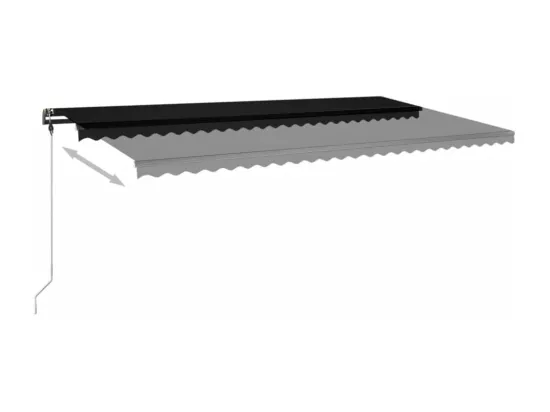 Auvent manuel rétractable sur pied 600x300 cm Anthracite