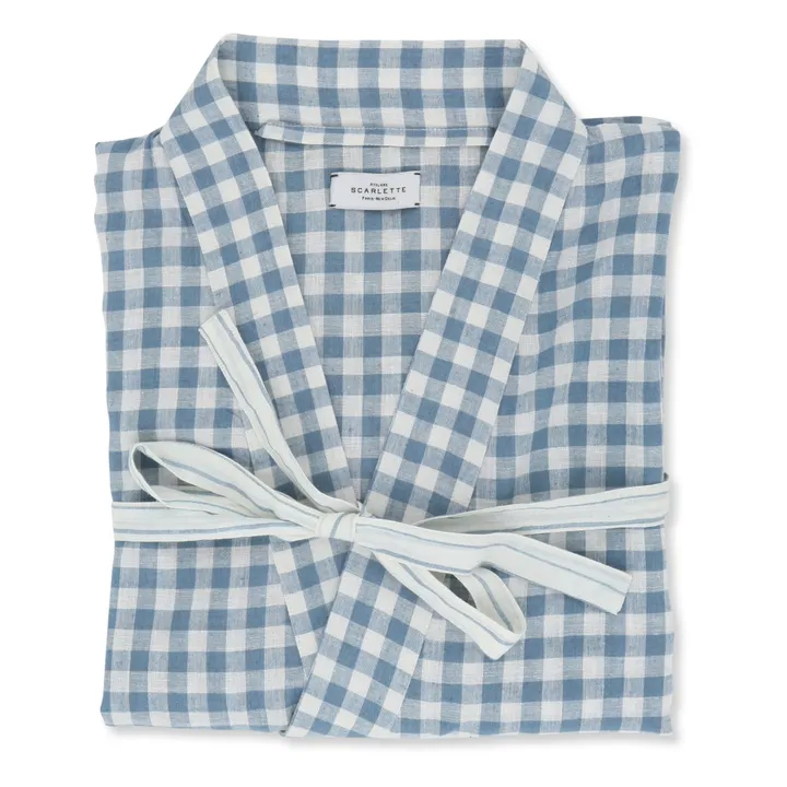 Scarlette Ateliers Kimono Libeccio Carreaux | Bleu ciel